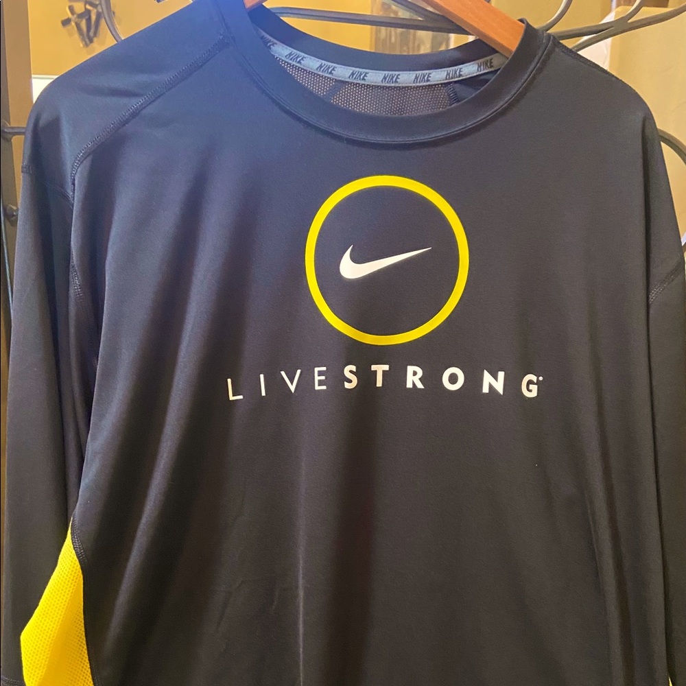 Nike black live strong dri fit long sleeve shirt